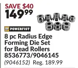 Princess Auto 8 pc Radius Edge Forming Die Set for Bead Rollers 8536773/9046145 offer