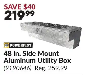 Princess Auto 48 in. Side Mount Aluminum Utility Box offer