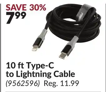 Princess Auto 10 ft Type-C to Lightning Cable offer