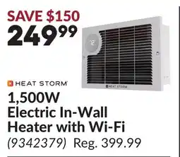 Princess Auto 1,500W Electric In-Wall Heater with Wi-Fi offer
