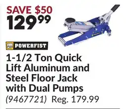 Princess Auto 1-1/2 Ton Quick Lift Aluminum and Steel Floor Jack with Dual Pumps offer