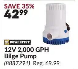 Princess Auto 12V 2, 000 GPH Bilge Pump offer