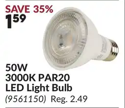 Princess Auto 50W 3000K PAR20 LED Light Bulb offer