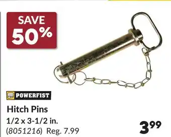 Princess Auto Hitch Pins 1/2 x 3-1/2 in offer