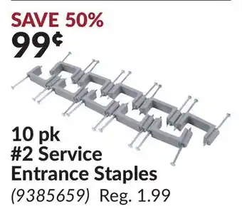 Princess Auto 10 pk #2 Service Entrance Staples offer
