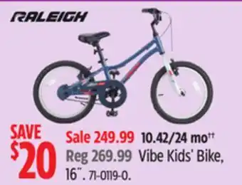 Canadian Tire Raleigh Vibe Kids' Bike offer