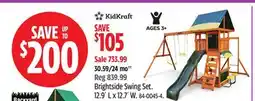 Canadian Tire Brightside Swing Set. 12.9´ L x 12.7´ W offer
