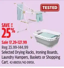 Canadian Tire type A Selected Drying Racks, Ironing Boards, Laundry Hampers, Baskets or Shopping Cart offer