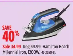Canadian Tire Hamilton Beach Millennial Iron offer