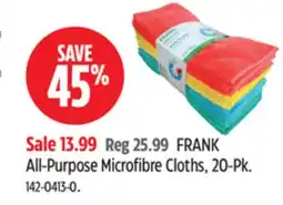 Canadian Tire FRANK All-Purpose Microfibre Cloths, 20-Pk offer