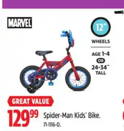 Canadian Tire Marvel Spider-Man Kids' Bike offer