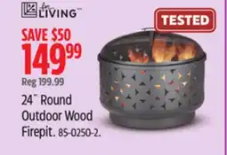 Canadian Tire For Living 24˝ Round Outdoor Wood Firepit offer