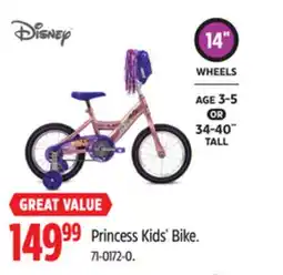 Canadian Tire Princess Kids' Bike offer