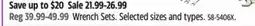 Canadian Tire Mastercraft Wrench Sets offer
