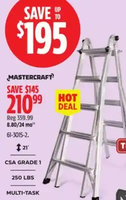 Canadian Tire Mastercraft CSA Grade 1 Aluminum Multi-Task Ladder offer