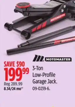 Canadian Tire 3-Ton Low-Profile Garage Jack offer