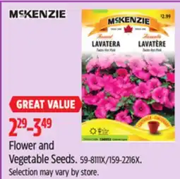Canadian Tire Flower and Vegetable Seeds offer