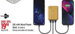 Canadian Tire Bluehive 10K mAh Wood Power Bank offer