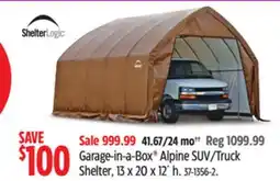 Canadian Tire Shelter Logic Garage-in-a-Box Alpine SUV/Truck Shelter offer