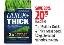Canadian Tire Scotts Turf Builder Quick & Thick Grass Seed, 1.2kg offer