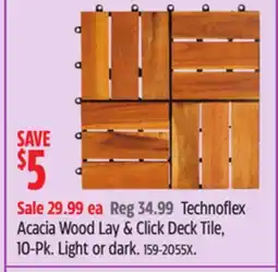 Canadian Tire Technoflex Acacia Wood Lay & Click Deck Tile, 10-Pk offer
