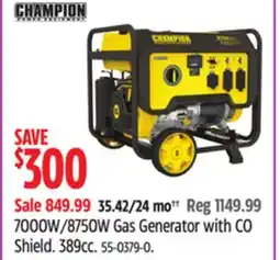 Canadian Tire Champion 7000W/8750W Gas Generator with CO Shield offer