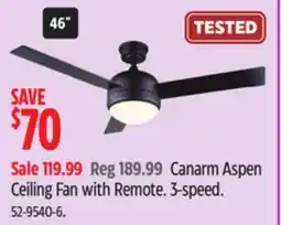 Canadian Tire Canarm Aspen Ceiling Fan with Remote offer