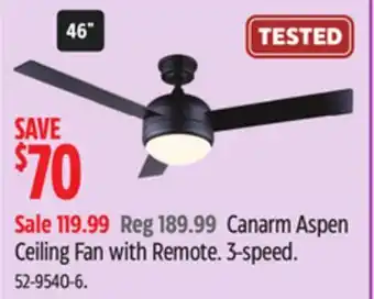 Canadian Tire Canarm Aspen Ceiling Fan with Remote offer