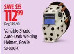 Canadian Tire Variable-Shade Auto-Dark Welding Helmet, Goalie offer