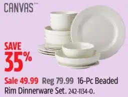 Canadian Tire 16-Pc Beaded Rim Dinnerware Set offer