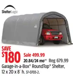 Canadian Tire ShelterLogic Garage-in-a-Box RoundTop Shelter offer