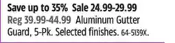 Canadian Tire Smart Screen Aluminum Gutter Guard offer