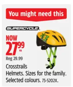 Canadian Tire Supercycle Crosstrails Helmets offer
