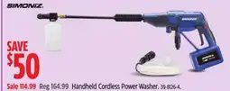 Canadian Tire Simoniz Handheld Cordless Power Washer offer