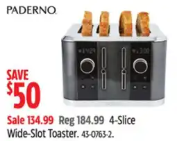 Canadian Tire PADERNO 4-Slice Wide-Slot Toaster offer