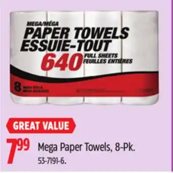 Canadian Tire Mega Paper Towels offer