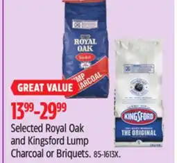 Canadian Tire Selected Royal Oak and Kingsford Lump Charcoal or Briquets offer