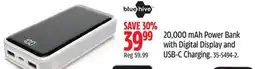 Canadian Tire Bluehive 20,000 mAh Power Bank with Digital Display and USB-C Charging offer