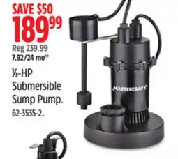 Canadian Tire Mastercraft Submersible Sump Pump offer
