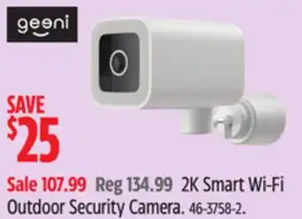 Canadian Tire Geeni 2K Smart Wi-Fi Outdoor Security Camera offer