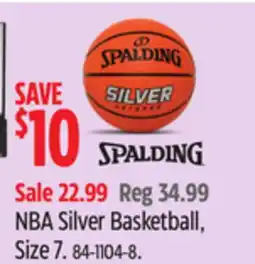 Canadian Tire SPALDING NBA Silver Basketball, Size 7 offer