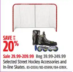 Canadian Tire Sherwood Selected Street Hockey Accessories and In-line Skates offer