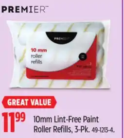 Canadian Tire 10mm Lint-Free Paint Roller Refills, 3-Pk offer
