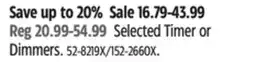 Canadian Tire LEVITON Selected Timer or Dimmers offer