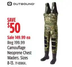 Canadian Tire Camouflage Neoprene Chest Waders Sizes 8-13 offer
