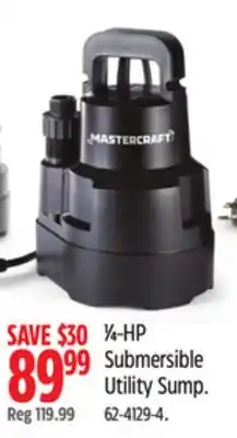 Canadian Tire Mastercraft 1⁄4-HP Submersible Utility Sump offer