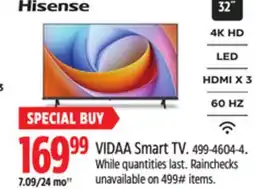 Canadian Tire Hisense VIDAA Smart TV offer