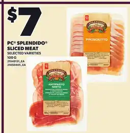 Loblaws PC SPLENDIDO SLICED MEAT offer