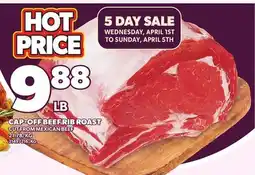 Loblaws CAP-OFF BEEF RIB ROAST offer