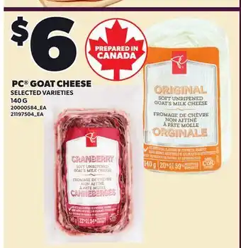 Loblaws PC GOAT CHEESE offer